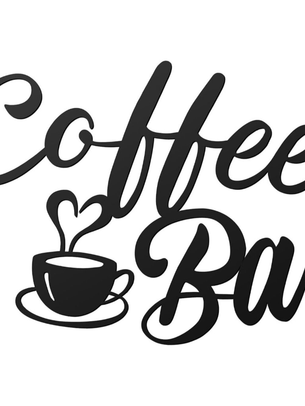 Coffee Bar Sign Metal Wall Decor, Black Wall Art Coffee Bar